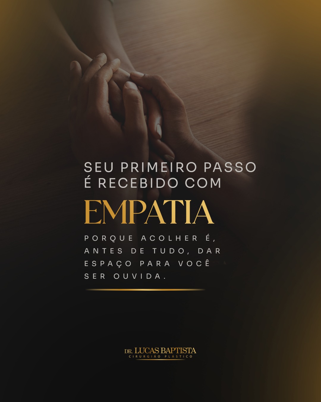 Você não recebe só uma data de cirurgia. Você recebe orientação e organização, além de um acompanhamento para que você se sinta segura em cada etapa da cirurgia. 

Dr. Lucas Baptista - Cirurgião Plástico | CRM/SC 21411 | RQE 21645