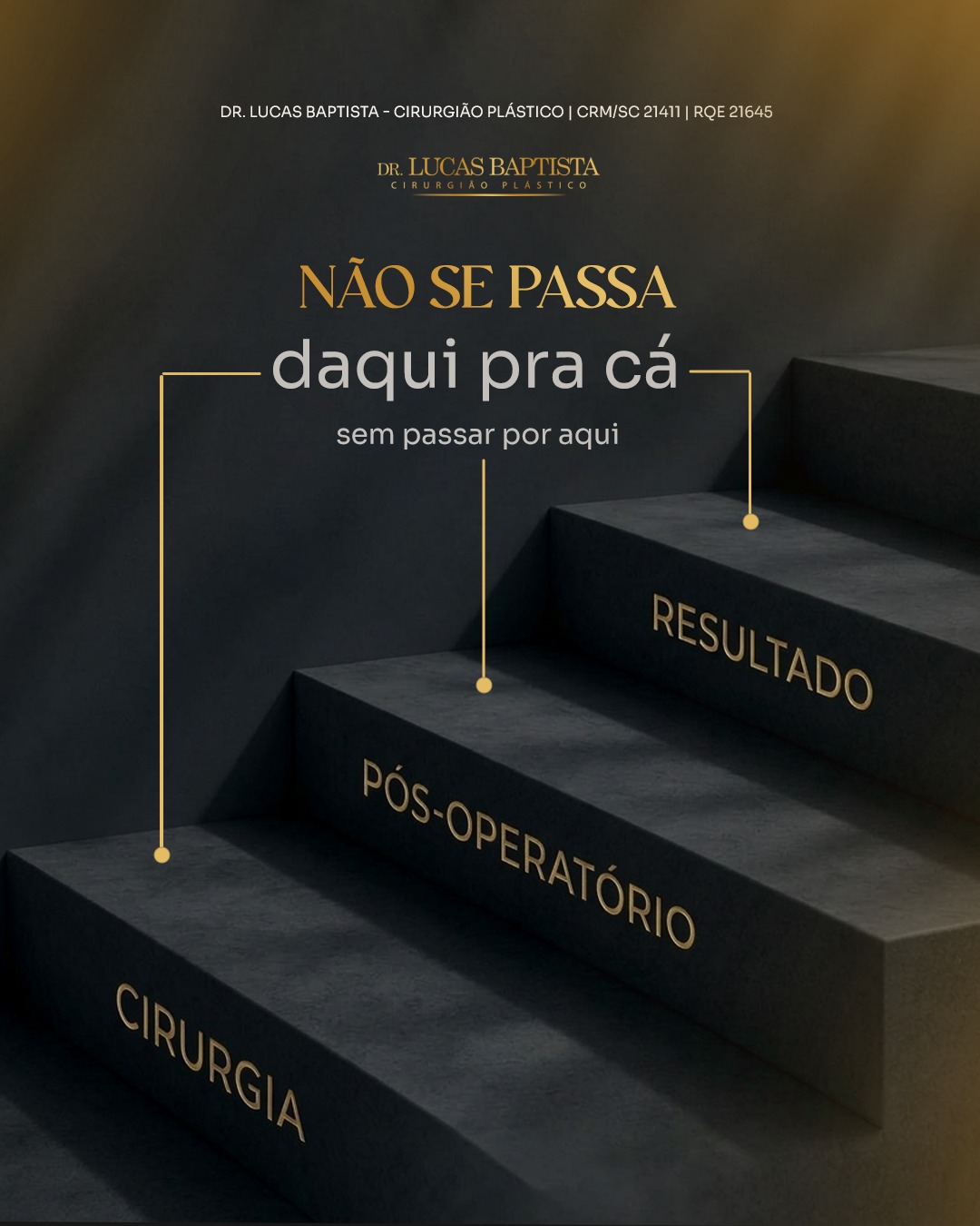 O resultado não nasce na sala de cirurgia, ele se constrói no pós-operatório.

Essa etapa é parte indissociável do processo e pede paciência, cuidado e acompanhamento profissional constante. Inchaço e hematomas são naturais nas primeiras semanas e cedem gradualmente, à medida que o corpo se reorganiza.

Seguir as orientações à risca, respeitar o tempo de cicatrização e comparecer às consultas de revisão são atitudes que pesam diretamente no resultado final e na sua segurança.

Cirurgia, pós-operatório e resultado pertencem ao mesmo caminho. 🤍

Cada paciente tem seu próprio ritmo e suas necessidades individuais de recuperação.

Dr. Lucas Baptista - Cirurgião Plástico | CRM/SC 21411 | RQE 21645