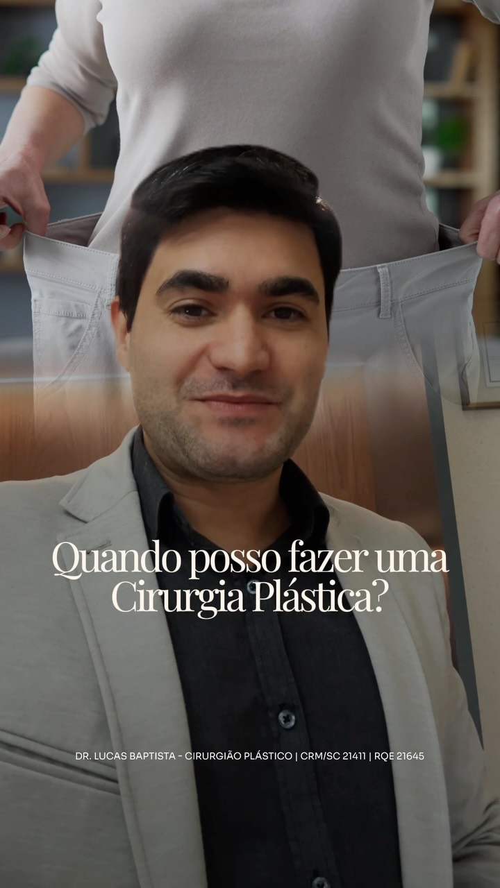 Você fez uma cirurgia bariátrica, emagreceu bastante, e agora ficou com aquela dúvida: Quando devo realizar uma cirurgia plástica? 

Cada consulta, cada exame, cada cirurgia é planejada com um objetivo maior: cuidar de você de forma responsável, ética e segura. 
 
Dr. Lucas Baptista - Cirurgião Plástico | CRM/SC 21411 | RQE 21645